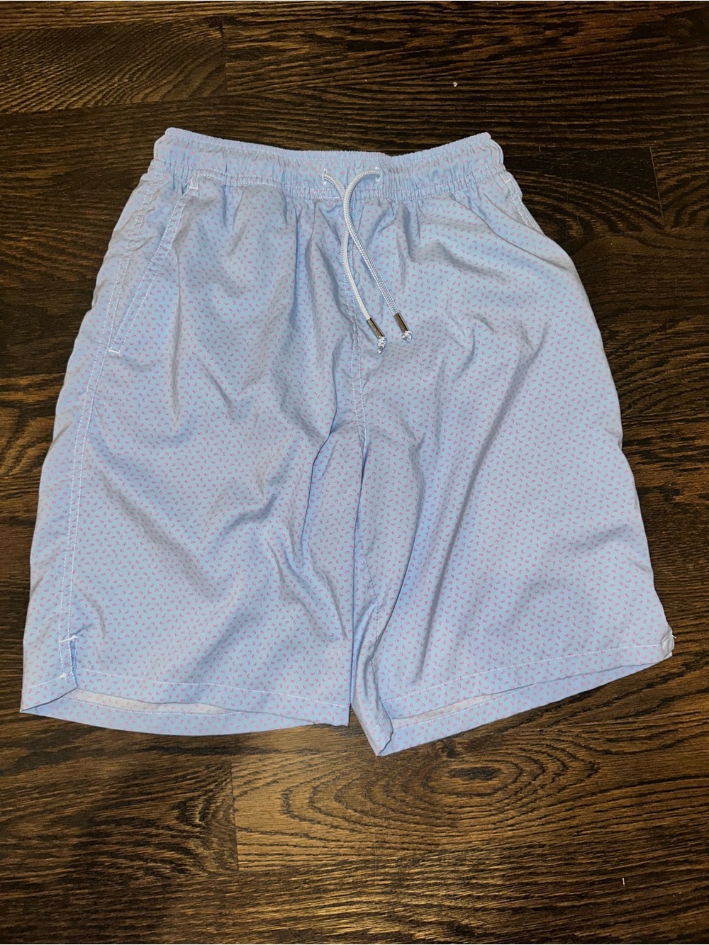 Peter Millar Blue and Pink Paisley Seaside Collection Swim Trunks Small Men's